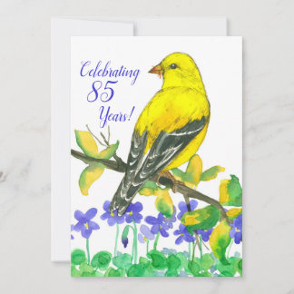 Goldfinch Bird 85. Geburtstagsparty Einladung