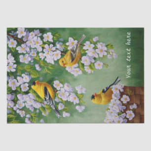 Goldfinch Birds & Apple Blossom-Blume Seidenpapier