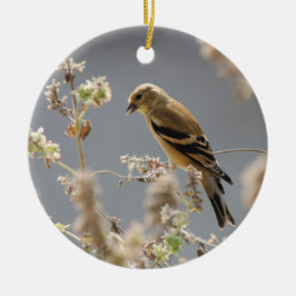 Goldfinch der Wiesenminze Keramik Ornament
