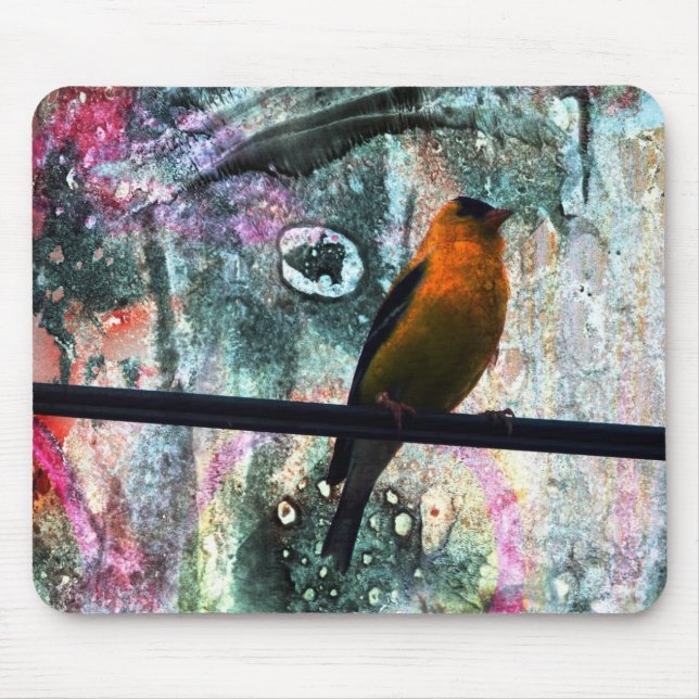Goldfinch Grunge Mousepad (Vorne)