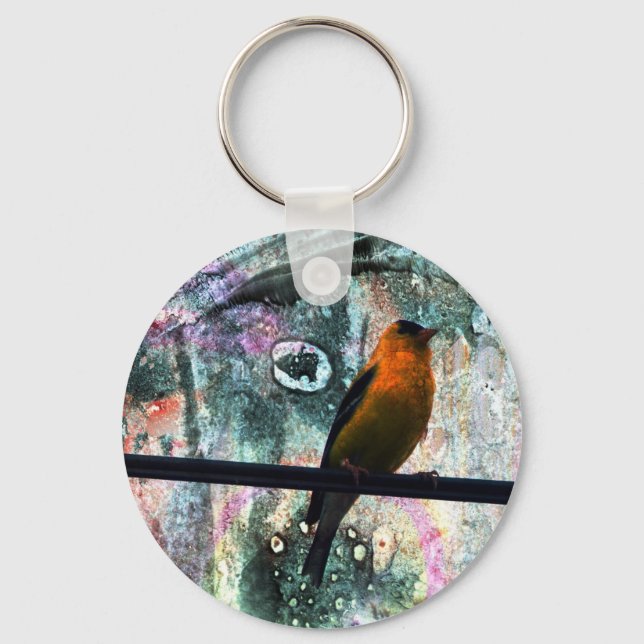 Goldfinch Grunge Schlüsselanhänger (Vorderseite)