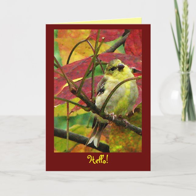 Goldfinch im Herbst Freundschaft Karte (Vorderseite)