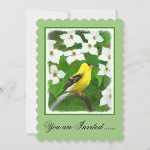 Goldfinch-Malerei - Niedliche Original-Hundeschich Einladung
