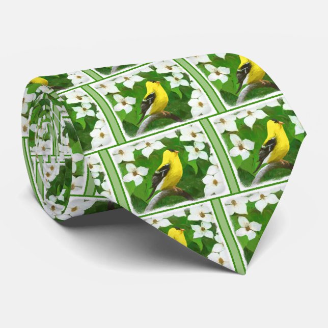 Goldfinch-Malerei - Niedliche Original-Hundeschich Krawatte (Gerollt)