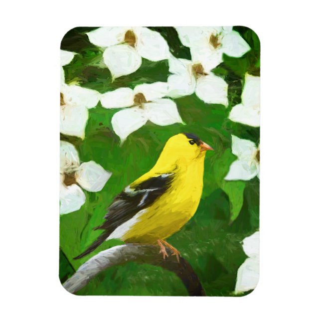 Goldfinch-Malerei - Niedliche Original-Hundeschich Magnet (Vertikal)