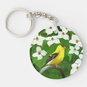 Goldfinch-Malerei - Niedliche Original-Hundeschich Schlüsselanhänger