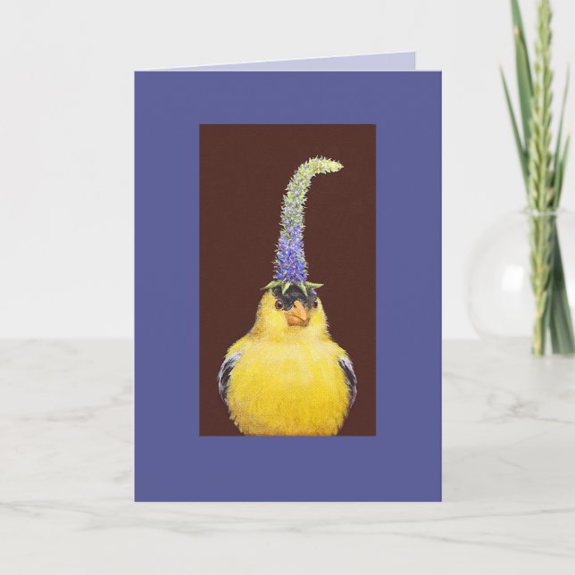Goldfinch mit Spitzhackenkarte Karte (Vorderseite)