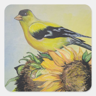 Goldfinch Quadratischer Aufkleber