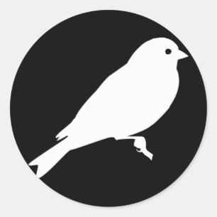 Goldfinch-Silhouette Runder Aufkleber