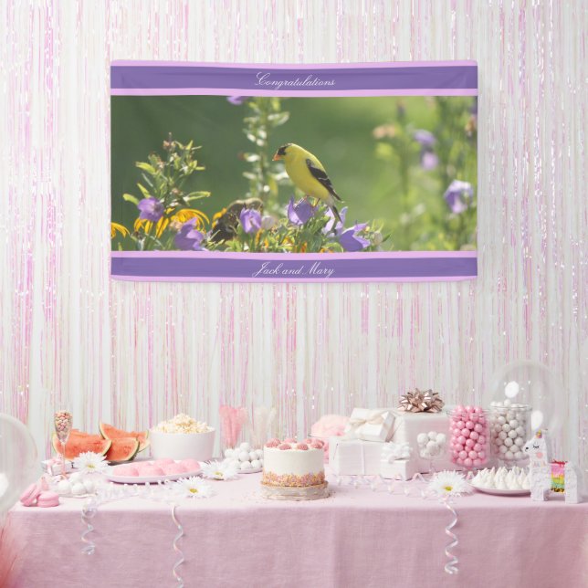 Goldfinch Spring Garden Wedding Banner (Party)
