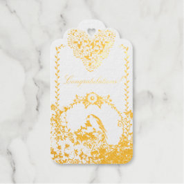 Goldfinch Spring Garden Wedding Creme Horizontal Geschenkanhänger