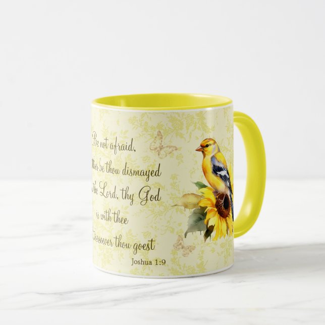 Goldfinch Tasse Bibel Verse nicht abscheuen (VorderseiteRechts)