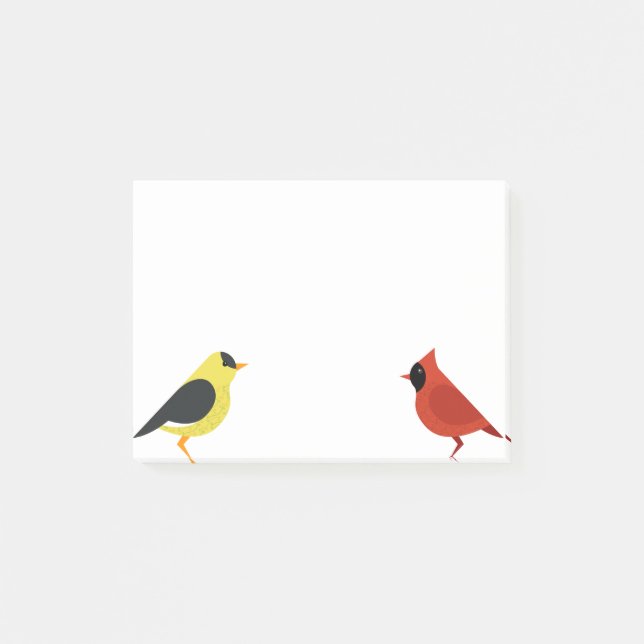 Goldfinch und Kardinal Post-it Klebezettel (Vorderseite)