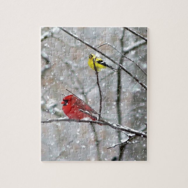 Goldfinch und Kardinal Puzzle (Vertikal)