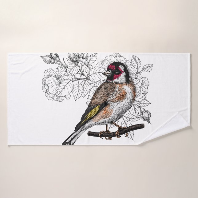Goldfinch und Rose Badhandtuch Set (Badehandtuch)
