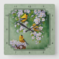 Goldfinch Vögel und Blume Grün