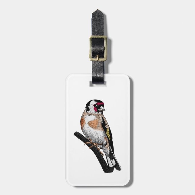 Goldfinch zeichnend gepäckanhänger (Vorderseite vertikal)