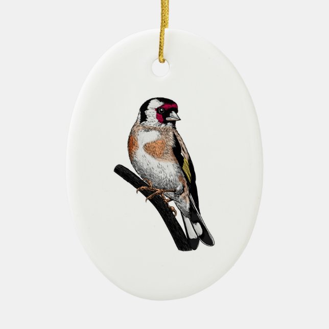 Goldfinch zeichnend Keramik Keramik Ornament (Vorne)