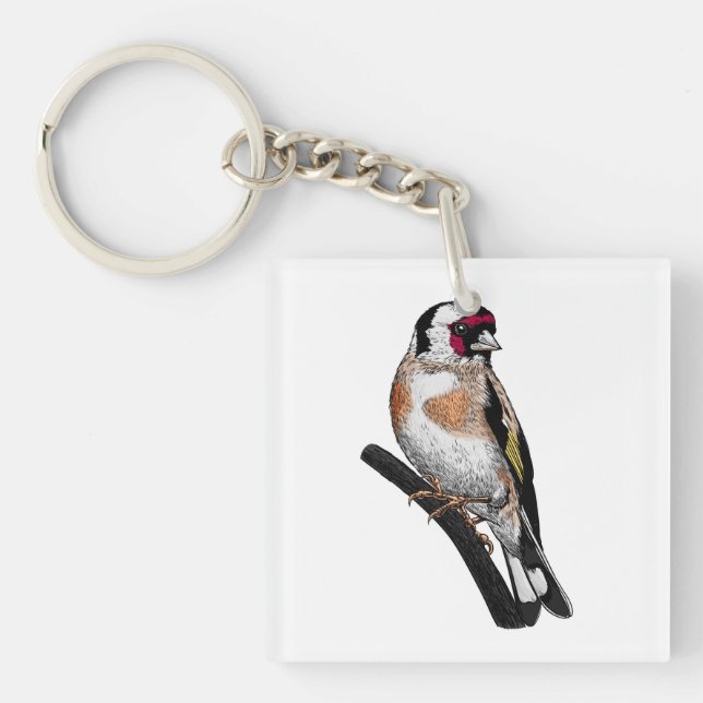 Goldfinch zeichnend schlüsselanhänger (Vorderseite)