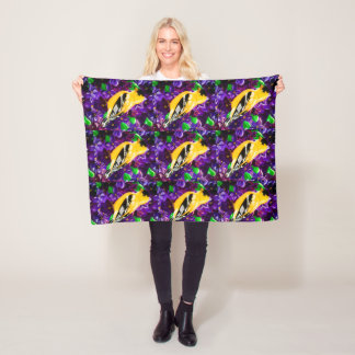 Goldfinches flock Together Fleece Blanket