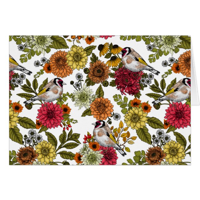 Goldfinken im Garten (Vorderseite (Horizontal))