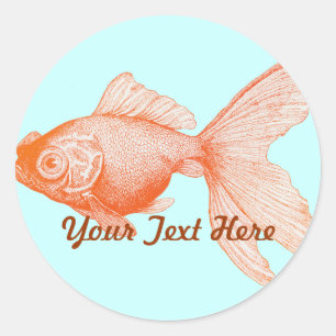 Goldfisch-Aufkleber Runder Aufkleber