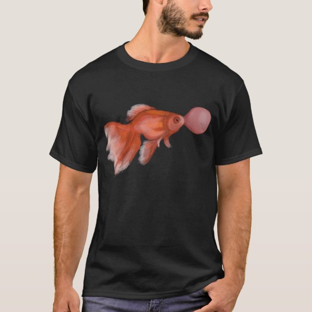 Goldfisch Bubble Gum Blase T-Shirt (Vorderseite)
