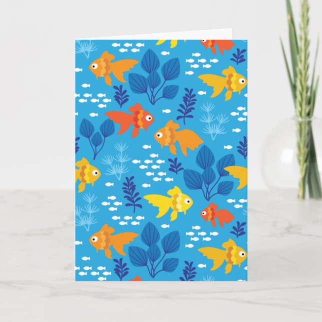 Goldfisch im Aquarium Karte (Vorderseite)