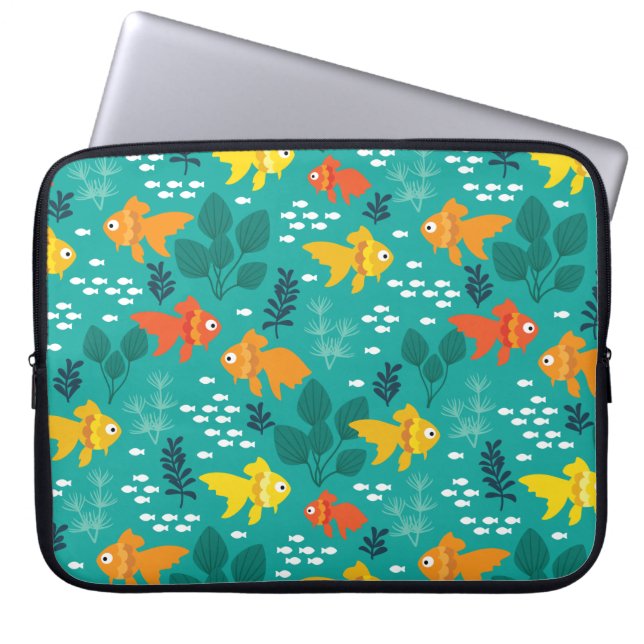 Goldfisch im Aquarium Laptopschutzhülle (Vorderseite)