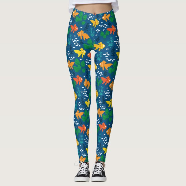 Goldfisch im Aquarium Leggings (Vorderseite)
