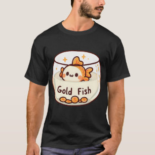 Goldfisch in Schale mit Münzen T-Shirt