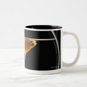 Goldfisch in Schüssel 2 Zweifarbige Tasse