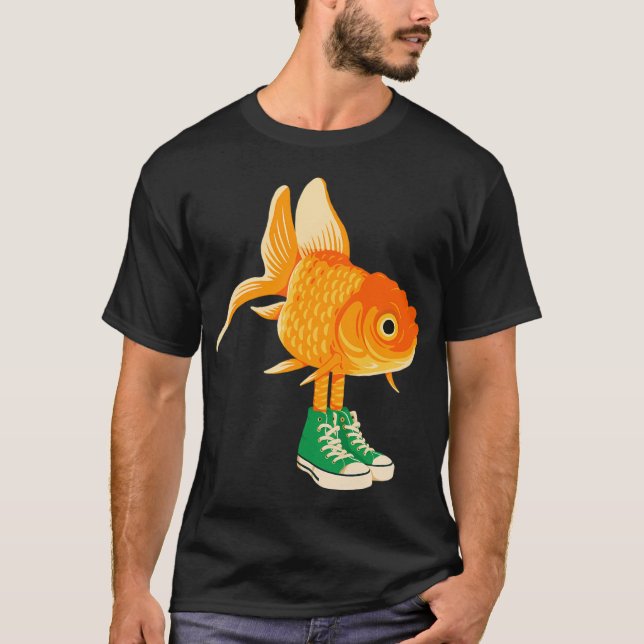 Goldfisch in Sneakern T-Shirt (Vorderseite)
