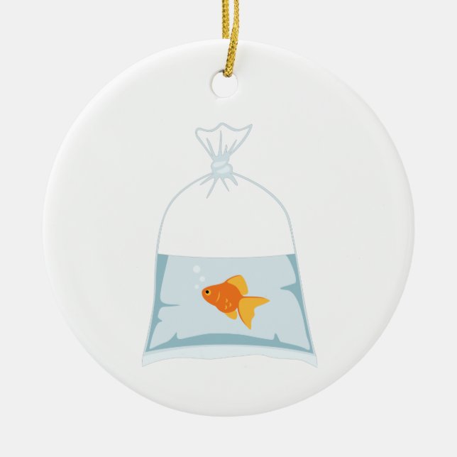 Goldfisch in Taschen Keramik Ornament (Vorne)