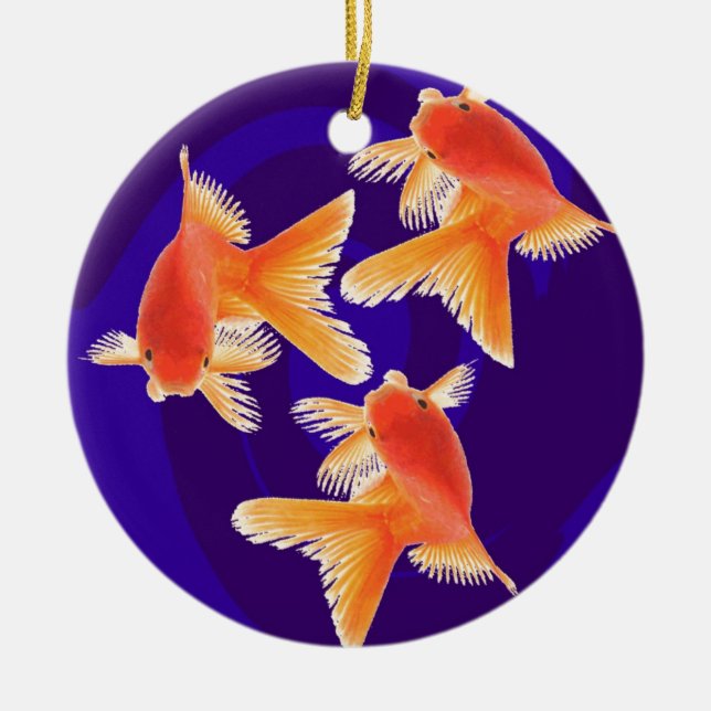 Goldfisch Keramik Ornament (Vorne)