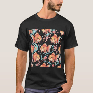 Goldfisch Kirschblüte Kawaii Orange T-Shirt