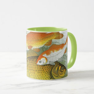 Goldfisch Koi Fisch, Vintage Meeresaquarien Leben Tasse