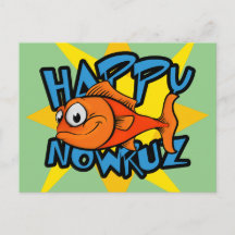 Goldfisch lächelt Sonne Persisches Neujahr Nowruz
