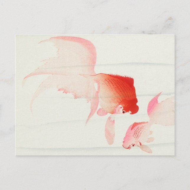 Goldfisch-Malerei von Ohara Koson Postkarte (Vorderseite)