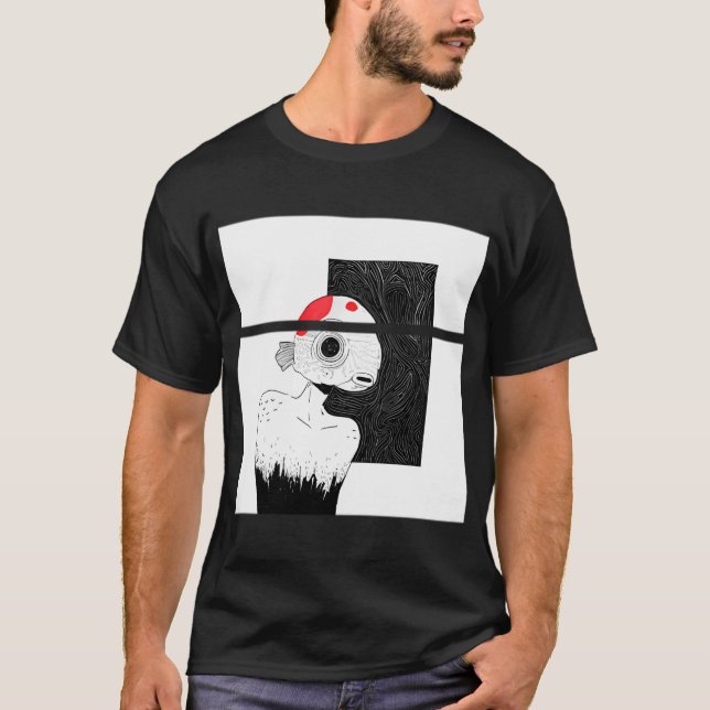 Goldfisch-Mann - Horror-Ästhetik T-Shirt (Vorderseite)