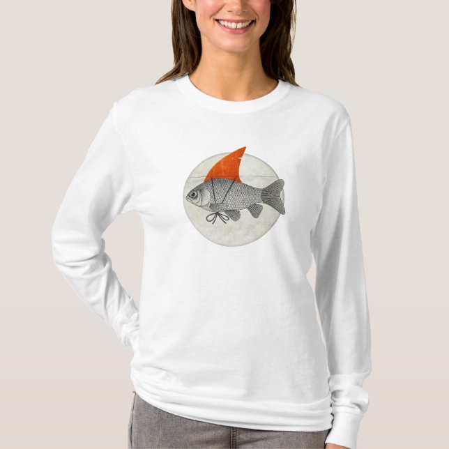 Goldfisch mit einer Haifischflosse T-Shirt (Vorderseite)