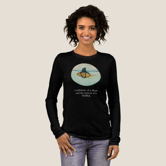 Goldfisch mit einer Haifischflosse Tri-Blend Shirt (Volle Vorderseite)