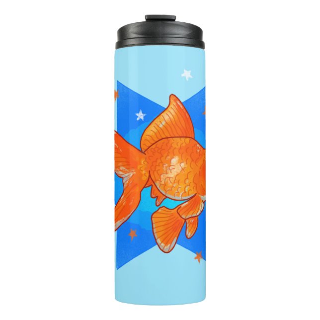 Goldfisch mit Sternen Thermosbecher (Vorderseite)