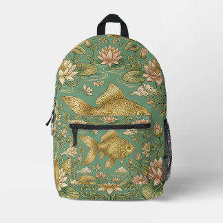 Goldfisch-Rucksack – Seerosenteich-Design Bedruckter Rucksack
