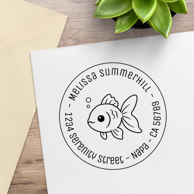 Goldfisch-Rundanschrift Gummistempel (Von Creator hochgeladen)