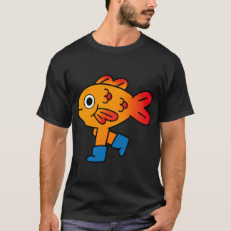 Goldfisch-Stiefel-Kunst T-Shirt
