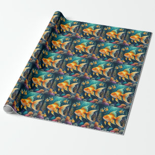 Goldfisch unter Wasser Geschenkpapier