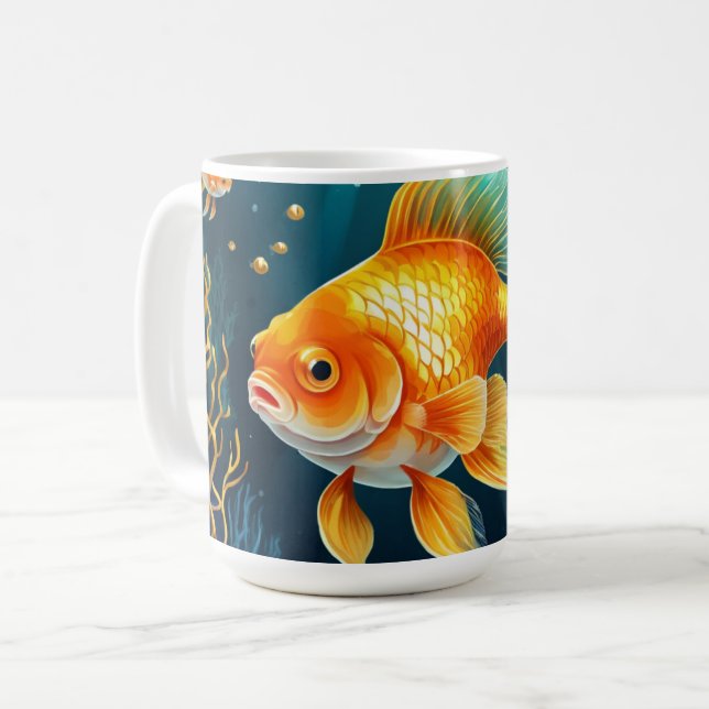 Goldfisch unter Wasser Kaffeetasse (Vorderseite Links)