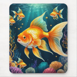 Goldfisch unter Wasser Mousepad