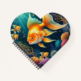 Goldfisch unter Wasser Notizbuch